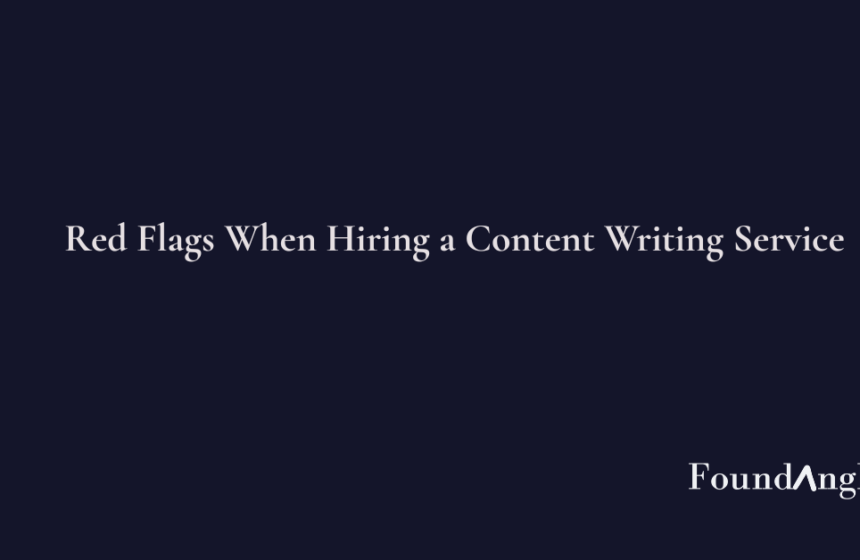 Business owner evaluating content writing service red flags before hiring a provider
